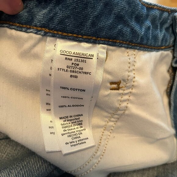 Good American Size 18 Denim Distressed Shorts - Picture 6 of 8